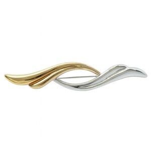Sterling Silver and Gold Wave Brooch by Elaine